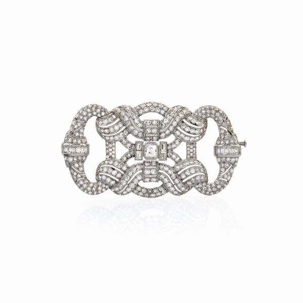 Spilla in platino e diamanti  - Asta Gioielli Orologi e Fashion Vintage - Associazione Nazionale - Case d'Asta italiane