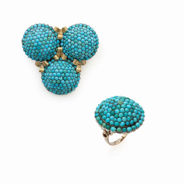 Antica parure Vittoriana composta da spilla e orecchini  - Asta Gioielli Orologi e Fashion Vintage - Associazione Nazionale - Case d'Asta italiane