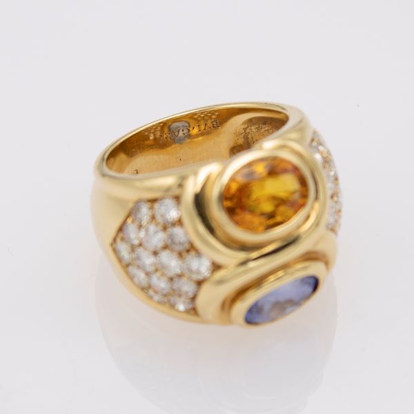 Bulgari anello zaffiri e diamanti  - Asta Gioielli Orologi e Fashion Vintage - Associazione Nazionale - Case d'Asta italiane