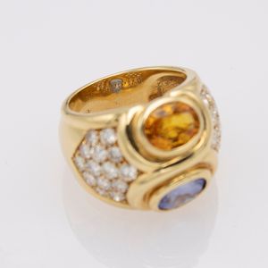 Bulgari anello zaffiri e diamanti  - Asta Gioielli Orologi e Fashion Vintage - Associazione Nazionale - Case d'Asta italiane
