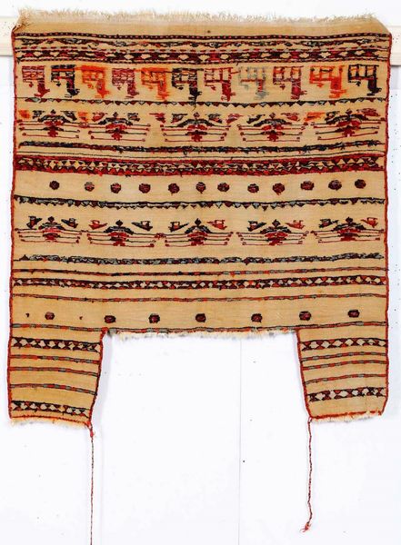 Coperta da cavallo kilm e ricamo inizio XX secolo  - Asta Tappeti - Associazione Nazionale - Case d'Asta italiane