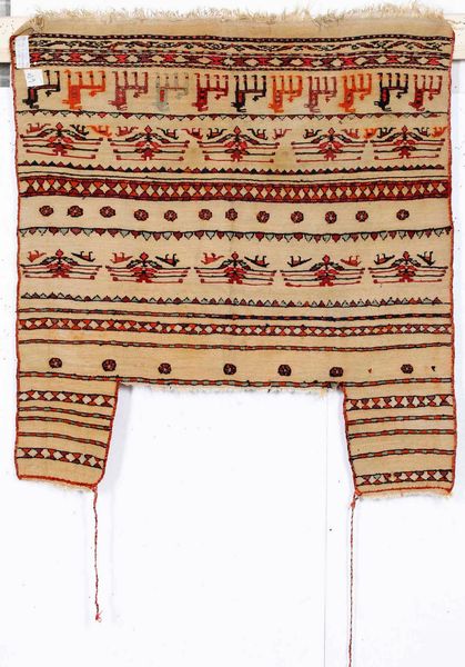 Coperta da cavallo kilm e ricamo inizio XX secolo  - Asta Tappeti - Associazione Nazionale - Case d'Asta italiane