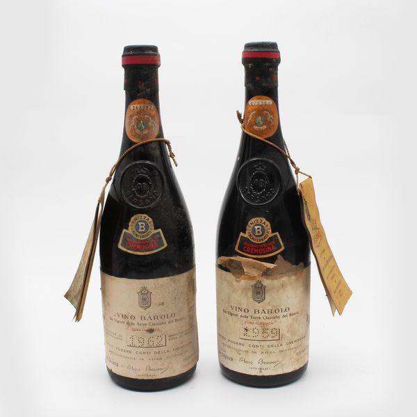BAROLO CONTI DELLA CREMOSINA 1959 E 1962, BERSANO  - Asta VINI E DISTILLATI PREGIATI E DA COLLEZIONE - Associazione Nazionale - Case d'Asta italiane