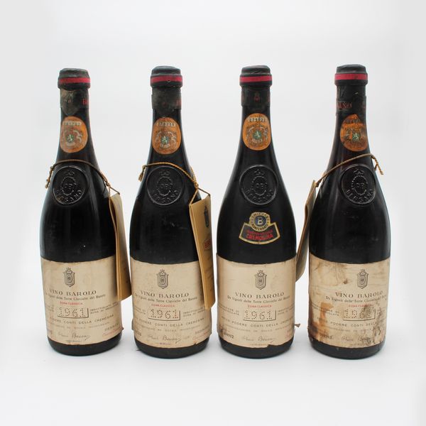 BAROLO CONTI DELLA CREMOSINA 1961, BERSANO  - Asta VINI E DISTILLATI PREGIATI E DA COLLEZIONE - Associazione Nazionale - Case d'Asta italiane