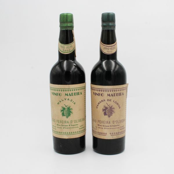 MADEIRA 1938 E 1940, J. PEREIRA DOLIVEIRA  - Asta VINI E DISTILLATI PREGIATI E DA COLLEZIONE - Associazione Nazionale - Case d'Asta italiane