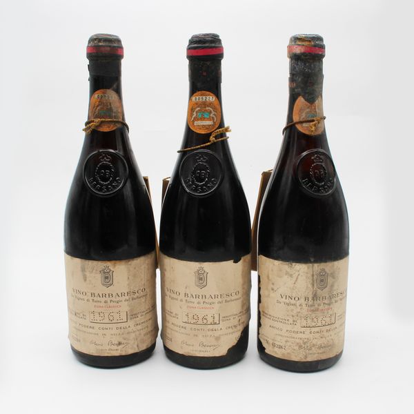 BARBARESCO CONTI DELLA CREMOSINA 1961, BERSANO  - Asta VINI E DISTILLATI PREGIATI E DA COLLEZIONE - Associazione Nazionale - Case d'Asta italiane