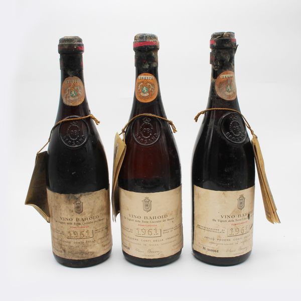 BAROLO CONTI DELLA CREMOSINA 1961, BERSANO  - Asta VINI E DISTILLATI PREGIATI E DA COLLEZIONE - Associazione Nazionale - Case d'Asta italiane