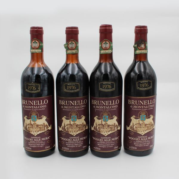 BRUNELLO DI MONTALCINO DOC 1976, CASTELLO POGGIO ALLE MURA  - Asta VINI E DISTILLATI PREGIATI E DA COLLEZIONE - Associazione Nazionale - Case d'Asta italiane