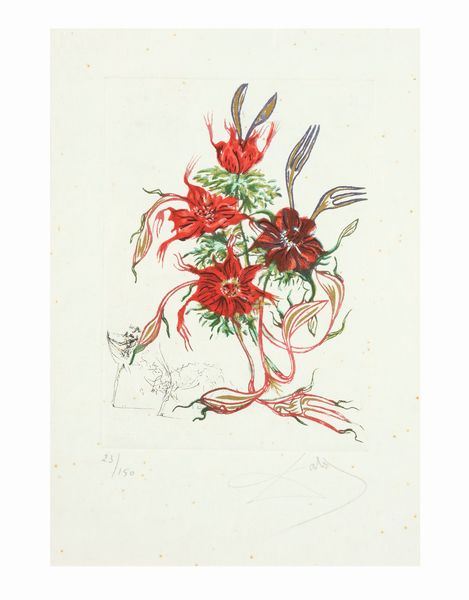 SALVADOR DALI (Figueres, 1904  1989)  Campanule  - Asta ARTE MODERNA, CONTEMPORANEA E DIPINTI DEL XIX SECOLO - Associazione Nazionale - Case d'Asta italiane