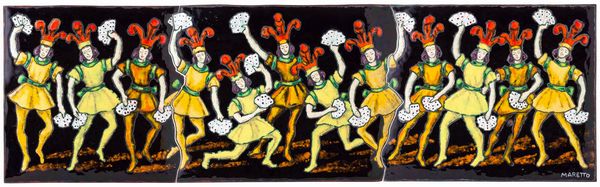 Giuseppe Maretto : Grande placca smaltata in metallo  - Asta Arti Decorative del XX secolo - Associazione Nazionale - Case d'Asta italiane