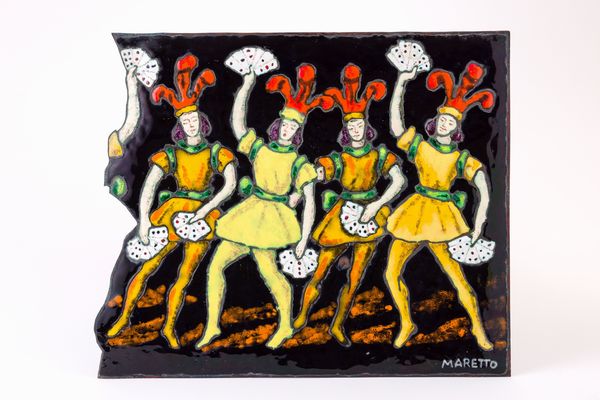 Giuseppe Maretto : Grande placca smaltata in metallo  - Asta Arti Decorative del XX secolo - Associazione Nazionale - Case d'Asta italiane