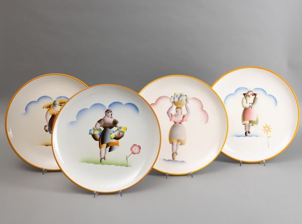 Angelo Simonetto : Galvani, Pordenone, 1934 ca Primavera, Estate, Autunno, Inverno  - Asta Arti Decorative del XX secolo - Associazione Nazionale - Case d'Asta italiane