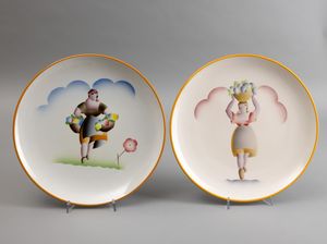 Angelo Simonetto : Galvani, Pordenone, 1934 ca Primavera, Estate, Autunno, Inverno  - Asta Arti Decorative del XX secolo - Associazione Nazionale - Case d'Asta italiane