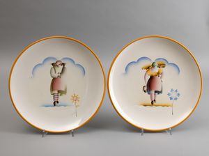 Angelo Simonetto : Galvani, Pordenone, 1934 ca Primavera, Estate, Autunno, Inverno  - Asta Arti Decorative del XX secolo - Associazione Nazionale - Case d'Asta italiane