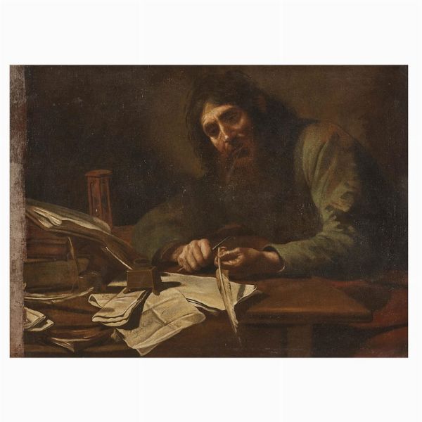 Artista caravaggesco, sec. XVII  - Asta Dipinti antichi  - Associazione Nazionale - Case d'Asta italiane