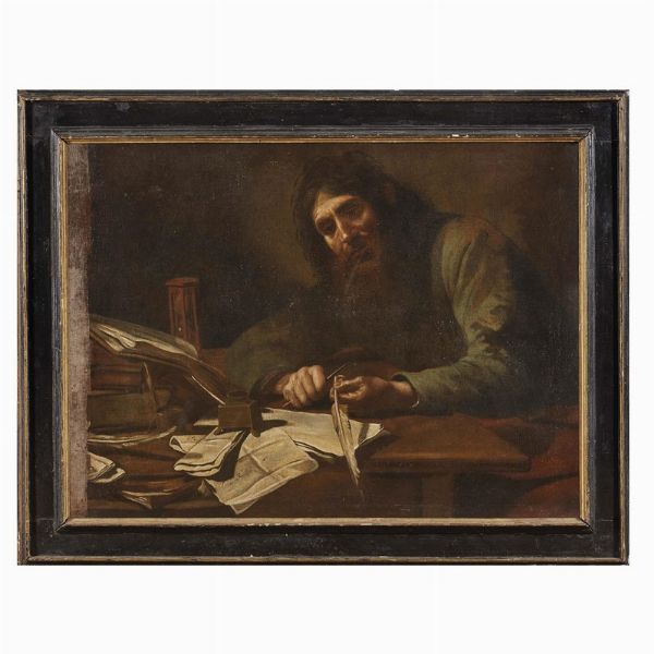 Artista caravaggesco, sec. XVII  - Asta Dipinti antichi  - Associazione Nazionale - Case d'Asta italiane