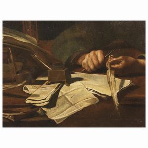 Artista caravaggesco, sec. XVII  - Asta Dipinti antichi  - Associazione Nazionale - Case d'Asta italiane