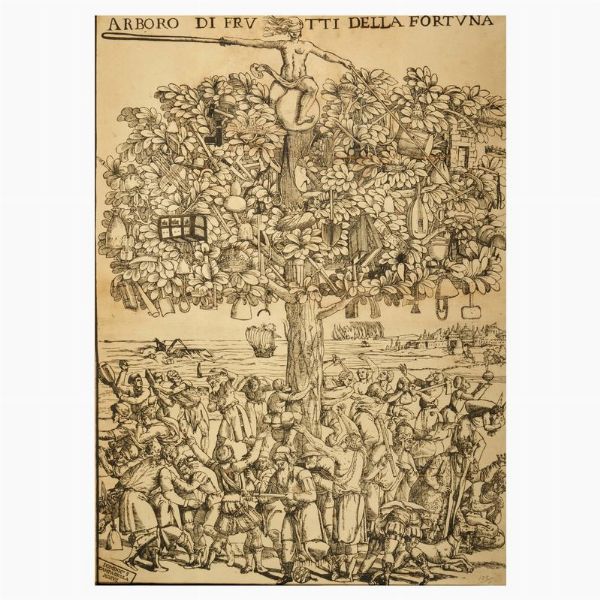 ALBERO DI FRUTTI DELLA FORTUNA, SEC. XIX  - Asta STAMPE E DISEGNI DAL XV AL XIX SECOLO - Associazione Nazionale - Case d'Asta italiane