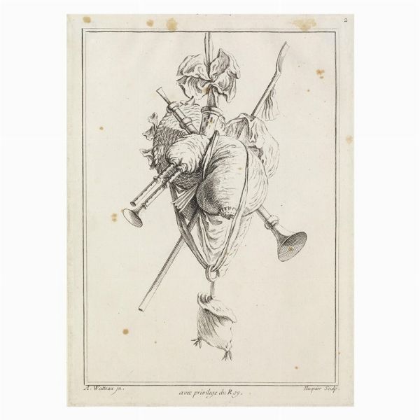 Gabriel Huquier da Jean-Antoine Watteau  - Asta STAMPE E DISEGNI DAL XV AL XIX SECOLO - Associazione Nazionale - Case d'Asta italiane