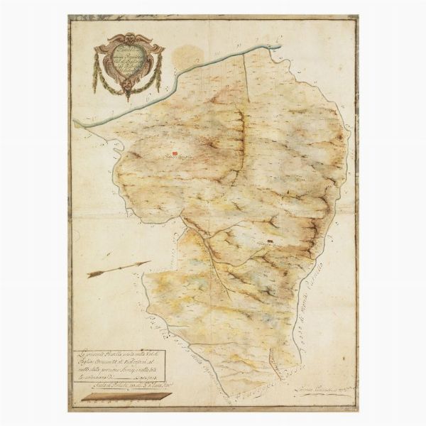 CABREO DEL PODERE BRUGI IN VAL DI PAGLIA . 1806  - Asta STAMPE E DISEGNI DAL XV AL XIX SECOLO - Associazione Nazionale - Case d'Asta italiane