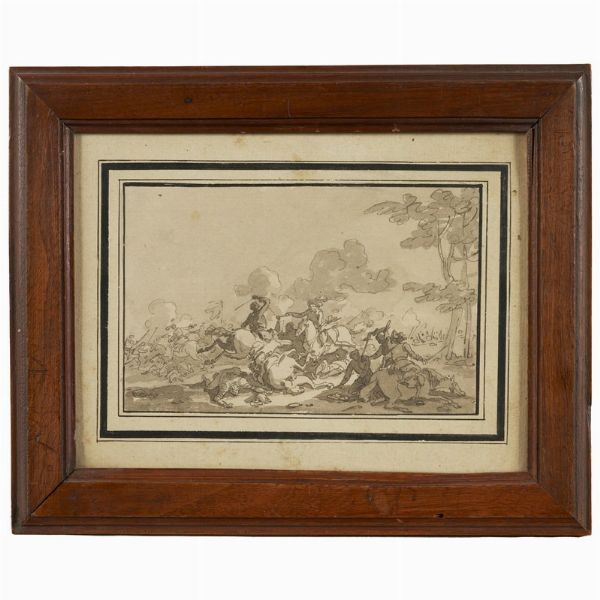 Attribuito a Jacques Courtois, detto il Borgognone  - Asta STAMPE E DISEGNI DAL XV AL XIX SECOLO - Associazione Nazionale - Case d'Asta italiane