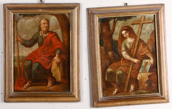 Lotto di tre dipinti a soggetto sacro, XVIII secolo  - Asta Antiquariato - Associazione Nazionale - Case d'Asta italiane