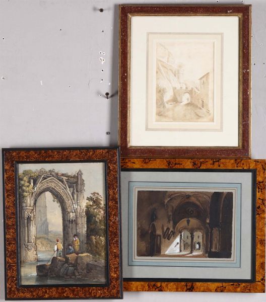 Lotto di tre disegni, prima met XIX secolo  - Asta Antiquariato - Associazione Nazionale - Case d'Asta italiane