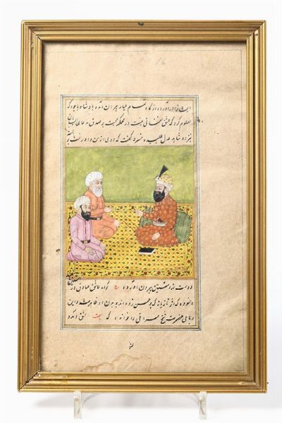 Lotto composto da due miniature persiane, XIX secolo  - Asta Antiquariato - Associazione Nazionale - Case d'Asta italiane