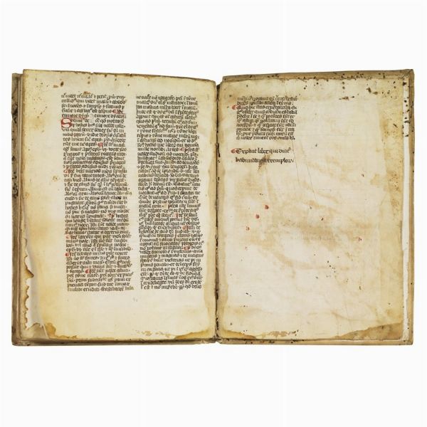 (Manoscritto)   HUMBERTUS DE ROMANIS (ca. 1200-1277).   De dono timoris   o   De abundantia exemplorum  . [Italia, XIV secolo].  - Asta LIBRI, MANOSCRITTI E AUTOGRAFI - Associazione Nazionale - Case d'Asta italiane