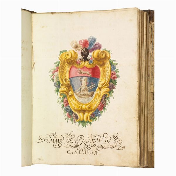 (Toscana storica - Vigneti - Alberi - Pisa - Livorno)   RINALDI, Giovanni Domenico.   Campione di piante, misure, descrizioni, e notitie di beni stabili, posti in diversi comuni … attinenti al S.r Corn.tà, Francesco del Sig. Corn. Lorenzo Casanuova … Delineato, et in parte misurato da me Gio.ni Dom.co Rinaldi questo presente anno 1719, e 1720.   [Pisa], 1720.  - Asta LIBRI, MANOSCRITTI E AUTOGRAFI - Associazione Nazionale - Case d'Asta italiane