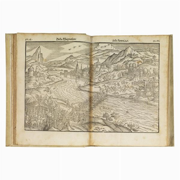 (Fortificazioni)   BUSCA, Gabriele.   Della espugnatione et difesa delle fortezze libri due. Aggiontovi nel fine l’Instruttione de’ bombardieri.   In Turino, Gio. Dominico Tarino, 1598.  - Asta LIBRI, MANOSCRITTI E AUTOGRAFI - Associazione Nazionale - Case d'Asta italiane