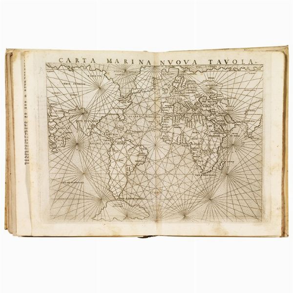 (Geografia - America - Illustrati 500)   PTOLEMAEUS, Claudius.   La geografia     …     nuouamente tradotta di greco in italiano, da Girolamo Ruscelli ... Et con nuoue & bellissime figure in istampe di rame, .... Con la carta da nauicare, & col modo d’intenderla, & d’adoperarla  . In Venetia, appresso Vincenzo Valgrisi, 1561.  - Asta LIBRI, MANOSCRITTI E AUTOGRAFI - Associazione Nazionale - Case d'Asta italiane