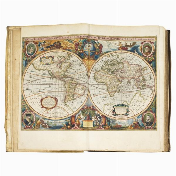 (Atlante - Illustrati 600)   MERCATOR, Gerardì - HONDIUS, Jodocus.   Atlas novus, sive descriptio geographica totius orbis terrarum.   Amstelodami, apud Ioannem Ianssonium, & Henricum Hondium, 1638.   [CON:]     Gerardi Mercāoris et I. Hondii Appendix novi Atlantis, continens regiones & provincias permultas Galliæ, Germaniæ, Belgii, Italiæ, Hispaniæ, Asiæ, Africæ, Americæ &c.   Amstelodami, sumptibus Henrici Hondii, 1637.  - Asta LIBRI, MANOSCRITTI E AUTOGRAFI - Associazione Nazionale - Case d'Asta italiane
