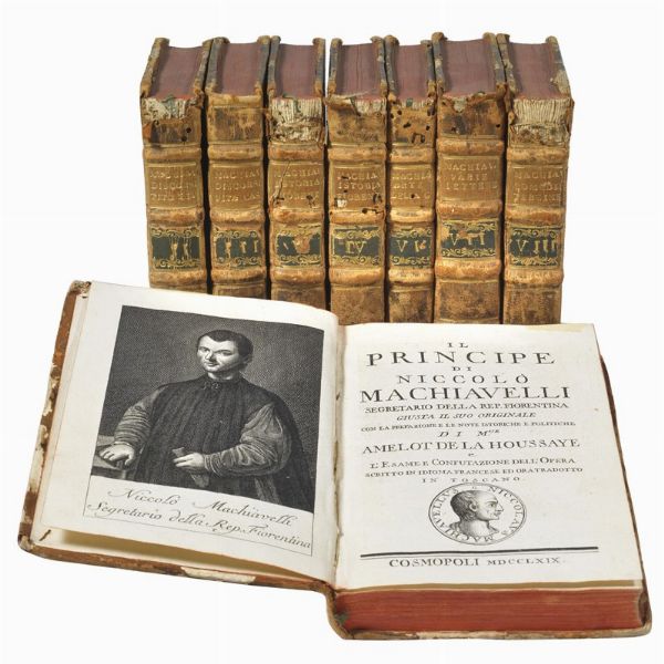 MACHIAVELLI, Niccolò.   [Opere I-VIII].   Cosmopoli [i.e. Venezia], 1769.  - Asta LIBRI, MANOSCRITTI E AUTOGRAFI - Associazione Nazionale - Case d'Asta italiane