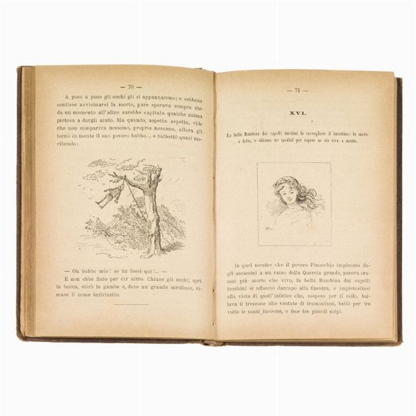 COLLODI, Carlo.   Le Avventure di Pinocchio. Storia di un burattino. Illustrata da E. Mazzanti.   Firenze, Felice Paggi Libraio-Editore, 1883.  - Asta LIBRI, MANOSCRITTI E AUTOGRAFI - Associazione Nazionale - Case d'Asta italiane