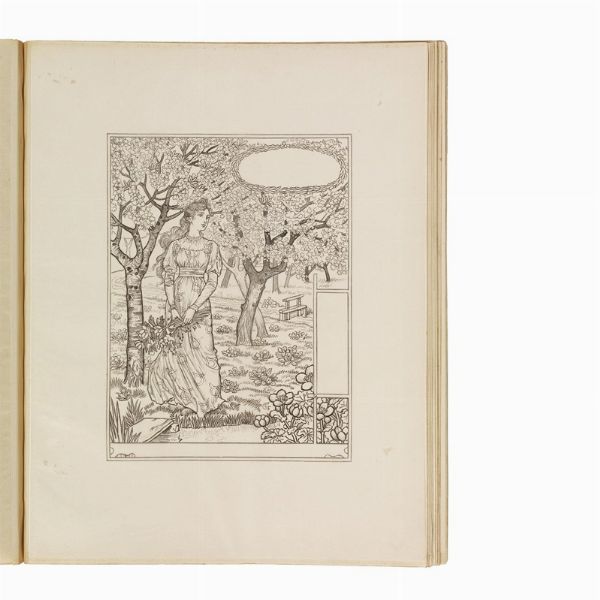 (Art Nouveau - Illustrati 900)   GRASSET, Eugène.   Les Mois. Douze Compositions D’Eugène Grasset. Gravées sur bois & imprimées en chromotypognraphie.   Paris, G. De Malherbe, [1895 o 1896].  - Asta LIBRI, MANOSCRITTI E AUTOGRAFI - Associazione Nazionale - Case d'Asta italiane