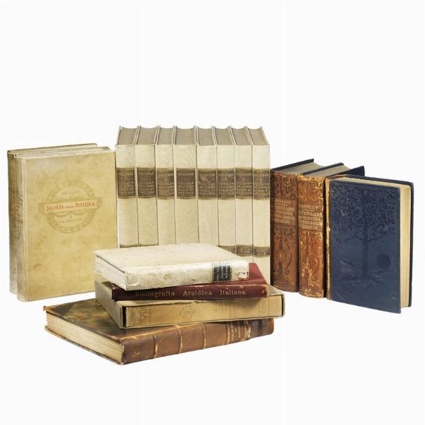 (Bibliografia -  Stampa - Incisione - Araldica - Arte)   [BIBLIOGRAFIA]. Lotto di 8 opere in 17 volumi, di cui 4 di interesse bibliografico:  - Asta LIBRI, MANOSCRITTI E AUTOGRAFI - Associazione Nazionale - Case d'Asta italiane