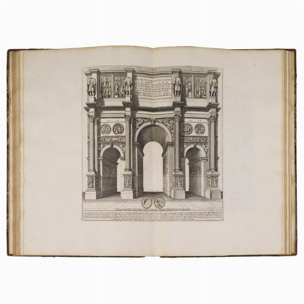 (Roma - Archi - Illustrati 600)   Bellori, Giovanni Pietro.   Veteres arcus Augustorum triumphis insignes ex reliquiis quae Romae adhuc supersunt.   Romae, ad templum S. Mariae de pace [Giovanni Giacomo de Rossi], 1690 (Romae, ex typographia Io. Francisci de Buagni, 1690).  - Asta LIBRI, MANOSCRITTI E AUTOGRAFI - Associazione Nazionale - Case d'Asta italiane