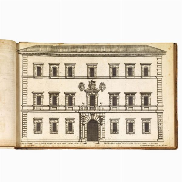 (Roma - Palazzi - Illustrati 600)   FERRERIO, Pietro.   Palazzi di Roma de pi&ugrave; celebri architetti disegnati da Pietro Ferrerio pittore et architetto.   [Roma], si vendeno per Gio. Iacomo Rossi all&rsquo;insegna di Parigi alla Pace, [1655].  - Asta LIBRI, MANOSCRITTI E AUTOGRAFI - Associazione Nazionale - Case d'Asta italiane