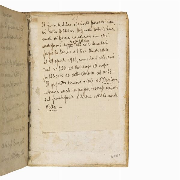 (Roma - Villa Borghese - Guida - Illustrati 600)   MANILLI, Giacomo.     Villa Borghese fuori di Porta Pinciana descritta da Iacomo Manilli romano guardarobba di detta villa.   In Roma, per Lodouico Grignani, 1650.  - Asta LIBRI, MANOSCRITTI E AUTOGRAFI - Associazione Nazionale - Case d'Asta italiane