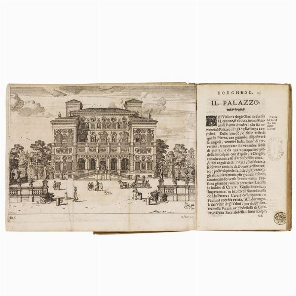 (Roma - Villa Borghese - Guida - Illustrati 600)   MANILLI, Giacomo.     Villa Borghese fuori di Porta Pinciana descritta da Iacomo Manilli romano guardarobba di detta villa.   In Roma, per Lodouico Grignani, 1650.  - Asta LIBRI, MANOSCRITTI E AUTOGRAFI - Associazione Nazionale - Case d'Asta italiane