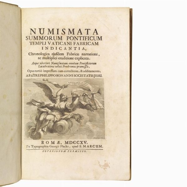 (Roma - San Pietro - Illustrati 700).   BUONANNI, Filippo.   Numismata summorum pontificum templi vaticani fabricam indicantia.   Romae, ex typographia Georgii Plachi, apud S. Marcum, 1715.  - Asta LIBRI, MANOSCRITTI E AUTOGRAFI - Associazione Nazionale - Case d'Asta italiane
