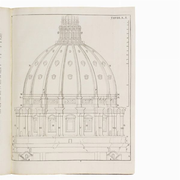 (Roma - Vaticano - Architettura - Illustrati 700)   POLENI, Giovanni.   Memorie istoriche della gran cupola del tempio vaticano, e de’ danni di essa, e de’ ristoramenti loro, divise in libri cinque.   In Padova, nella stamperia del Seminario, 1748.  - Asta LIBRI, MANOSCRITTI E AUTOGRAFI - Associazione Nazionale - Case d'Asta italiane