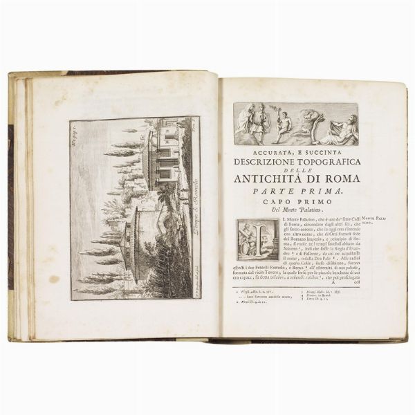 (Roma antica - Illustrati 700)   VENUTI, Ridolfino.   Accurata, e succinta descrizione topografica delle antichit&agrave; di Roma … Parte prima [- seconda].   In Roma, presso Gio Battista Bernab&ograve;, e Giuseppe Lazzarini, 1763.  - Asta LIBRI, MANOSCRITTI E AUTOGRAFI - Associazione Nazionale - Case d'Asta italiane
