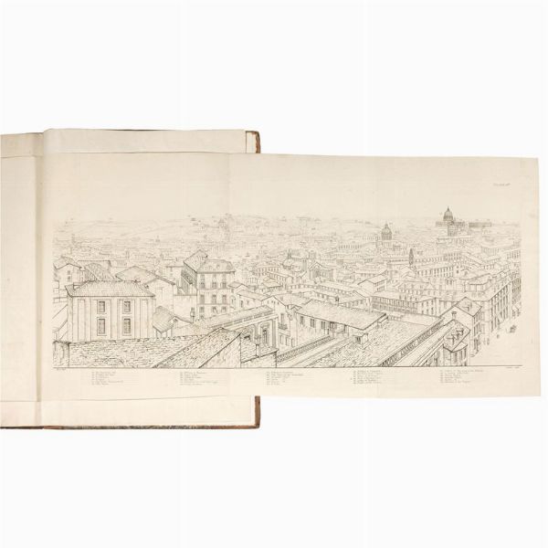(Roma - Vedute - Illustrati 800)   ABBOTT, Henry.     Antiquities of Rome; comprising twenty-four select views of its principal ruins: illustrated by a panoramic outline of the modern city, taken from the capitol. From drawings by Henry Abbott, esq. made in the year 1818.   London, printed by John Tyler, Rathbone place; and published by Baldwin, Cradock, and Joy, Paternoster row, 1820.  - Asta LIBRI, MANOSCRITTI E AUTOGRAFI - Associazione Nazionale - Case d'Asta italiane
