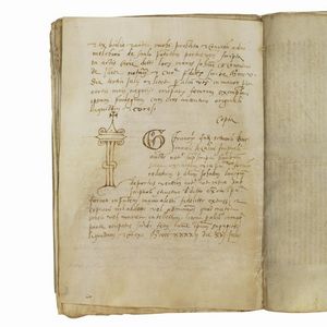 Manoscritto notarile relativo all’abbazia di San Venerio sull’isola del Tino nel comune di Porto Venere, in provincia della Spezia, Liguria, XV secolo.  - Asta LIBRI, MANOSCRITTI E AUTOGRAFI - Associazione Nazionale - Case d'Asta italiane