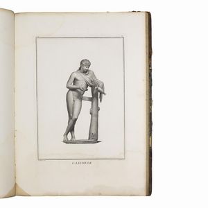 [ERCOLANO].   Le pitture antiche d’Ercolano e contorni incise con qualche spiegazione.   Napoli, nella Regia Stamperia, 1757-1779.   In folio (478 x 355 mm). Frontespizio calcografico, [2] carte, ritratto calcografico di Carlo III, [2] carte, mappa a doppia pagina del golfo di Napoli (forellino al centro), 279 [9] pagine e 50 tavole comprese nella paginazione (di cui una a doppia pagina e una più volte ripiegata) (carte occasionalmente ingiallite o fiorite ai margini). Piena pelle coeva, dorso a nervi con compartimenti riccamente dorati, il primo secondo con tassello, tagli rossi, contropiatti marmorizzati.     [CON:]   VISCONTI, Filippo Aurelio - GUATTANI, Giuseppe Antonio.   Il Museo Chiaramonti. Tomo primo.   Roma, Antonio d’Este e Gaspare Capparone, 1808.   In folio atlantico (625 x 443 mm). 40 (di 44) tavole numerate, più una tavola aggiuntiva. Mezzo vitellino coevo con angoli, dorso con decorazioni dorate (piatto anteriore quasi staccato, dorso con restauro, sbucciature e abrasioni). Assenti le tavole XVIII, XXV, XXIX, XXXV, aloni d’umidità al margine inferiore e superiore, più accentuati alle carte finali.  - Asta LIBRI, MANOSCRITTI E AUTOGRAFI - Associazione Nazionale - Case d'Asta italiane