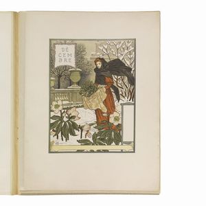 (Art Nouveau - Illustrati 900)   GRASSET, Eugène.   Les Mois. Douze Compositions D’Eugène Grasset. Gravées sur bois & imprimées en chromotypognraphie.   Paris, G. De Malherbe, [1895 o 1896].  - Asta LIBRI, MANOSCRITTI E AUTOGRAFI - Associazione Nazionale - Case d'Asta italiane