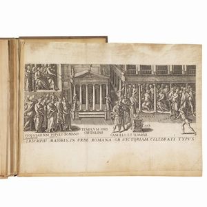 (Roma - Trionfi - Illustrati 600)   PANVINIO, Onofrio  .   Amplissimi ornatissimiq[ue] triumphi uti L. Paulus de rege Macedonum Perse capto ... ex antiquissimis lapidum, nummorum et librorum monumentis accuratissima descriptio.   Antwerpiae, apud Casparum Viuarium nunc Rome apud eunde[m] in Platea Pasquini, 1614.  - Asta LIBRI, MANOSCRITTI E AUTOGRAFI - Associazione Nazionale - Case d'Asta italiane