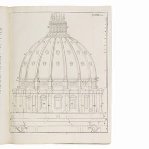 (Roma - Vaticano - Architettura - Illustrati 700)   POLENI, Giovanni.   Memorie istoriche della gran cupola del tempio vaticano, e de’ danni di essa, e de’ ristoramenti loro, divise in libri cinque.   In Padova, nella stamperia del Seminario, 1748.  - Asta LIBRI, MANOSCRITTI E AUTOGRAFI - Associazione Nazionale - Case d'Asta italiane